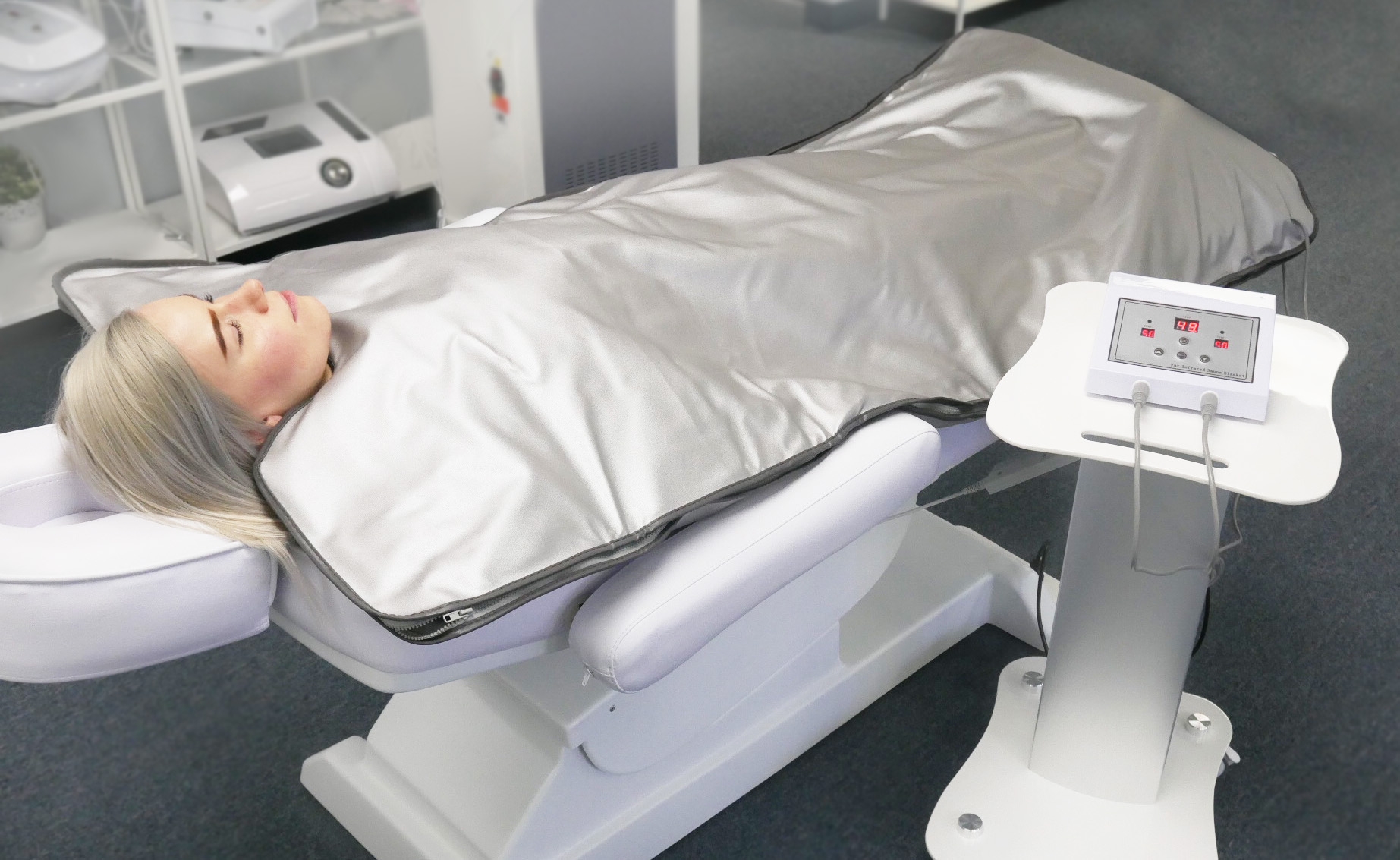 CBD full body wrap with TENS unit and infrared sauna at iOnyx Medspa Merritt Island for pain relief, detox, and inflammation reduction